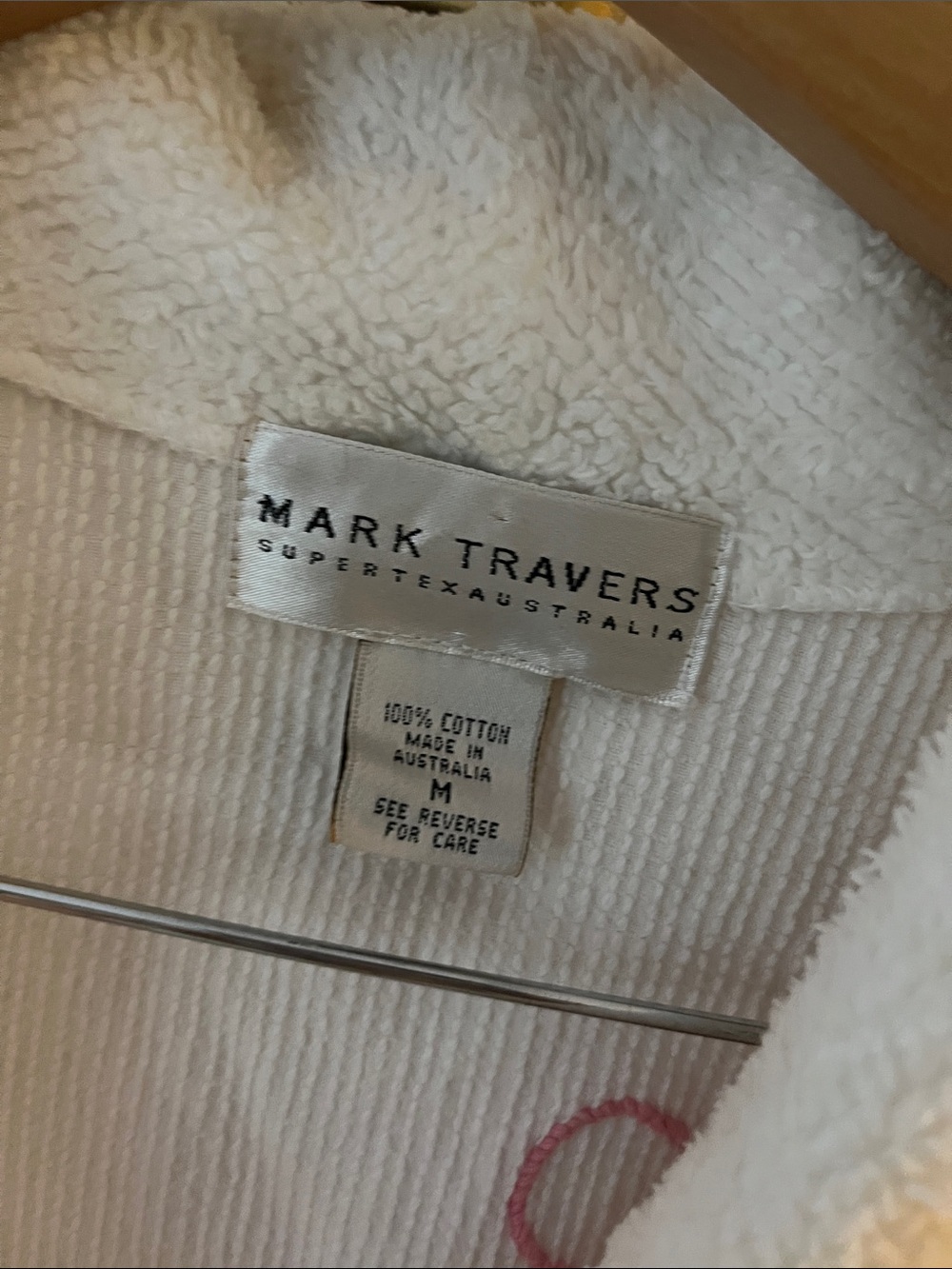 Mark Travers short white cotton terry wrap robe-made in Australia-size M - Picture 2 of 4